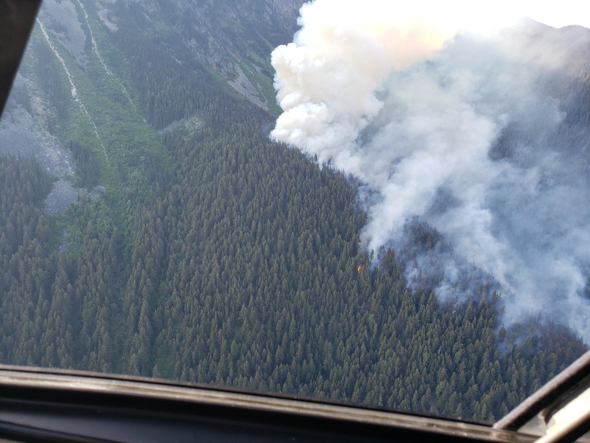 The Casper Creek wildfire seen on July 15. Officials issued new evacuation orders and alerts for the fire on Thursday. 