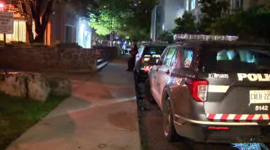 Police at the scene near Yonge and Gerrard streets on July 20, 2023.