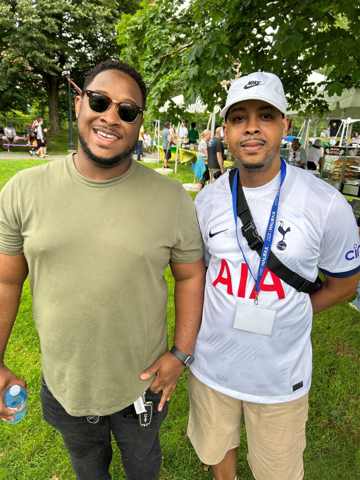 Elmo Burrows, right, stands next to Avrian Dolcy, who also DJ'd at the event.