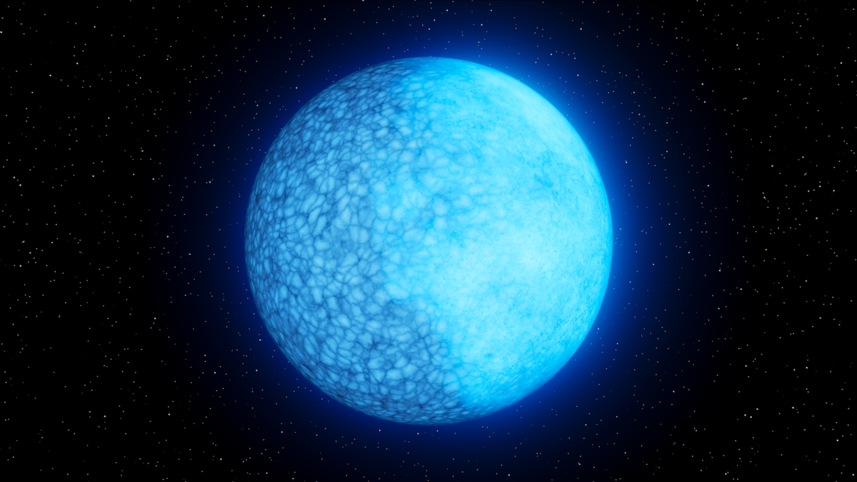 A rendering of Janus, a recently discovered "two-faced" star. 