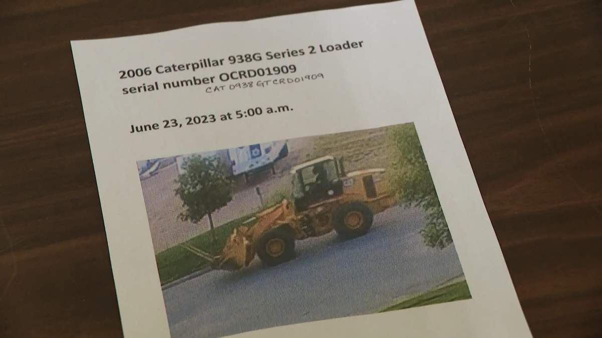 Missing loader from K3 Excavating in Saskatoon.