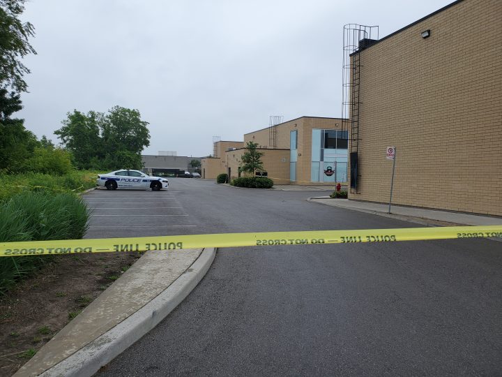 Police remained at the scene of the quadruple shooting into the day on Sunday.