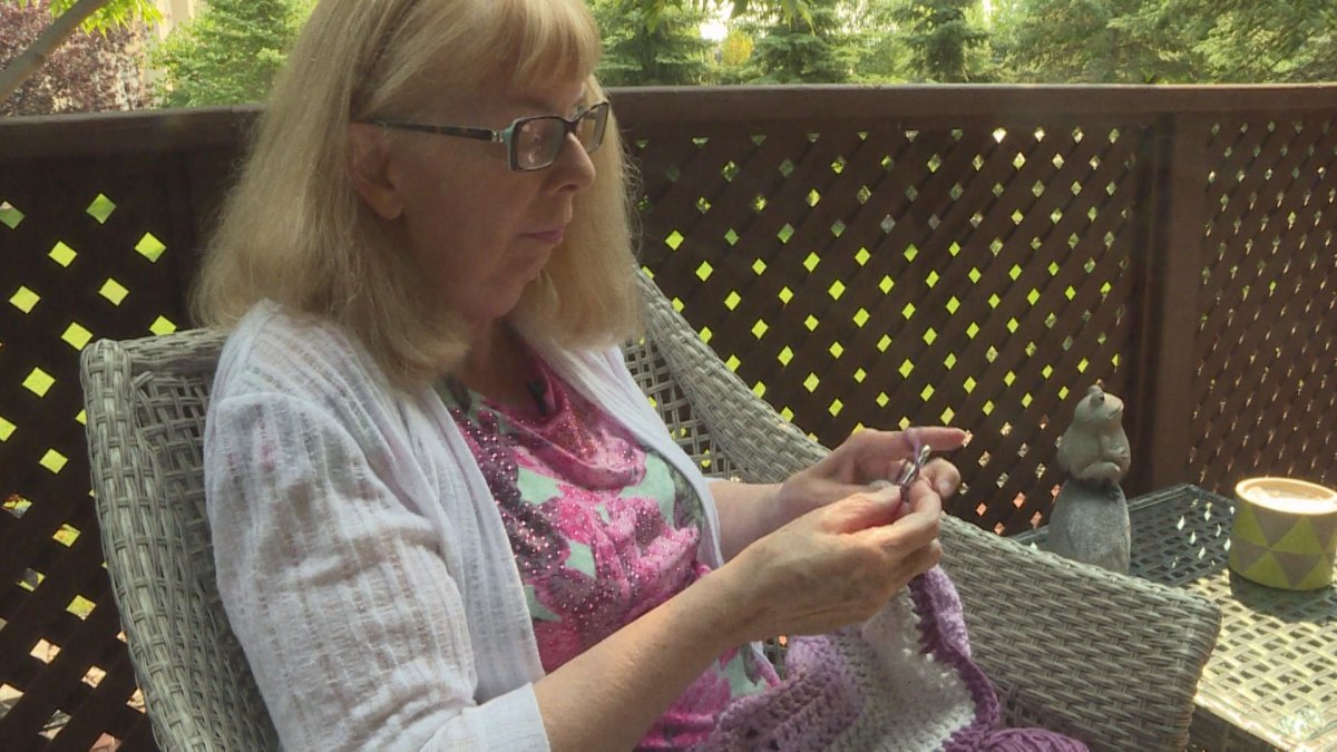 Rhonda Svendsen is helping to make dozens of blankets for palliative care patients or those with terminal illnesses.
