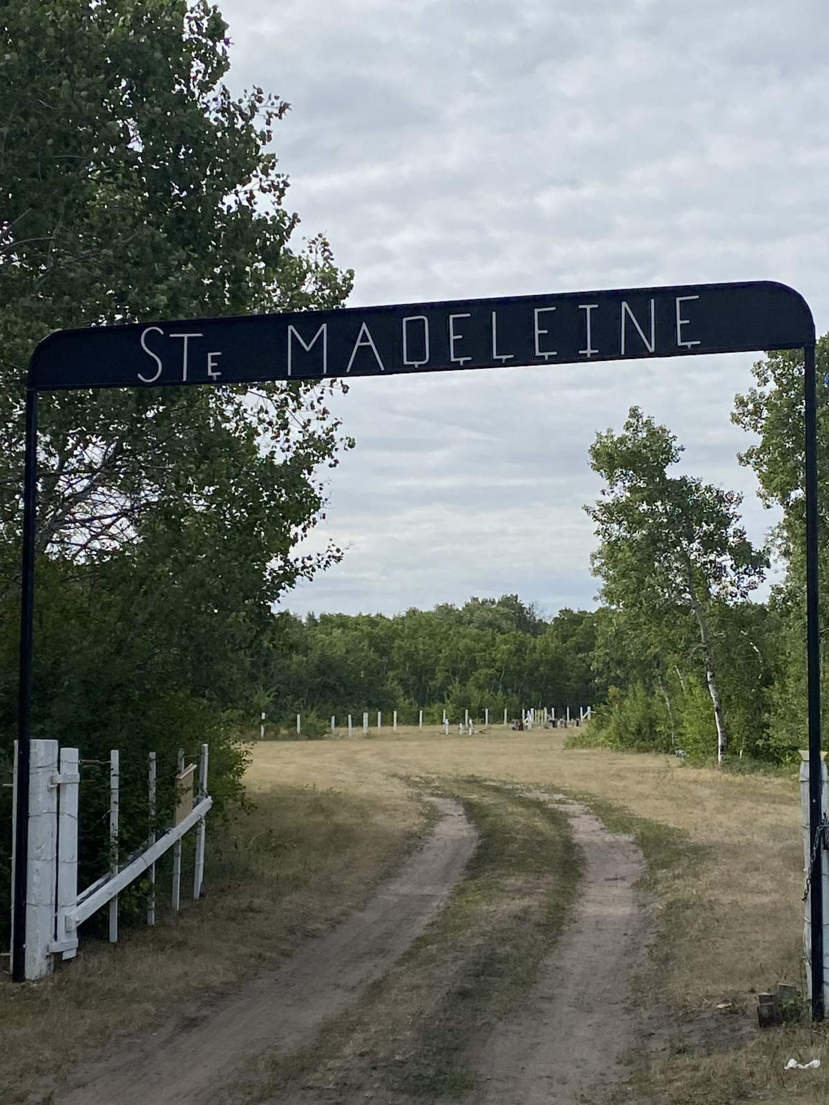 Some 35 Metis families lived in the village of Ste. Madeleine near Binscarth, Man. 340 kilometres west of Winnipeg until government authorities burned it down in 1938 to convert it into a community pasture. Homes, the school and church – all gone. The cemetery remains and many descendants choose to be buried here. The only way they can come back to the land that was once their community.