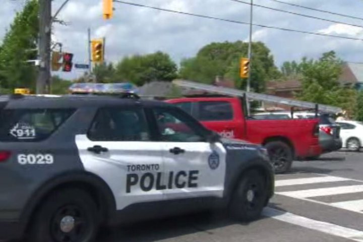 Woman in life-threatening condition after being hit by pickup truck in south Etobicoke