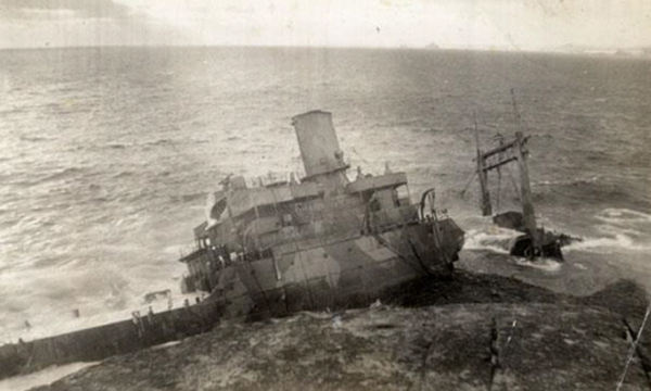 The USS Pollux shipwreck.