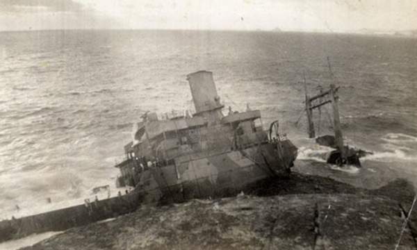 The USS Pollux shipwreck.