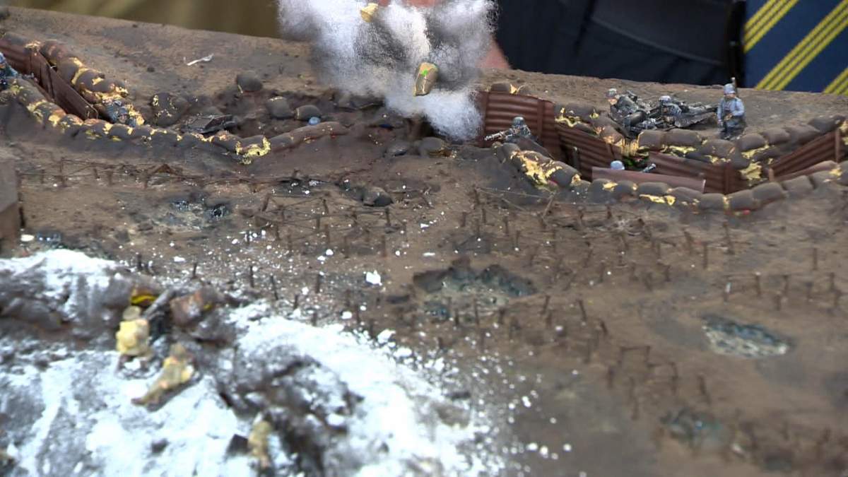 A model of Vimy Ridge Hill 145 at the Saskatoon Museum of Military Artifacts.