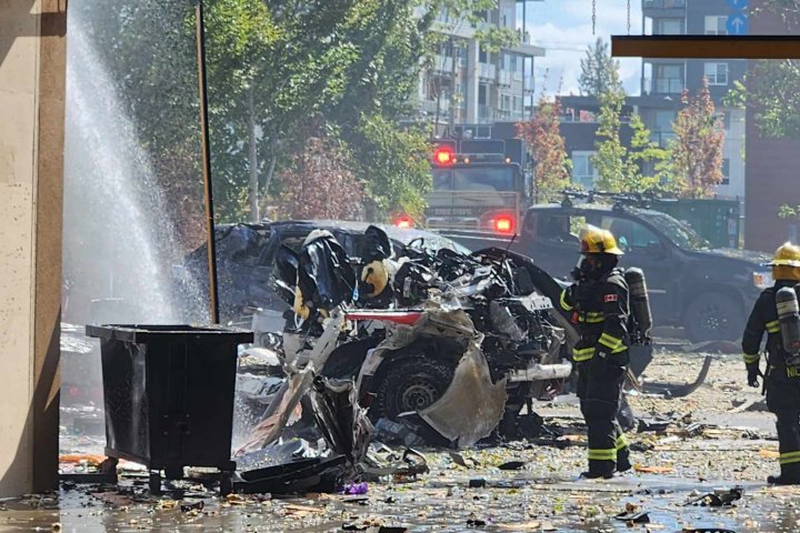 Explosion reported in Langley at mall construction site