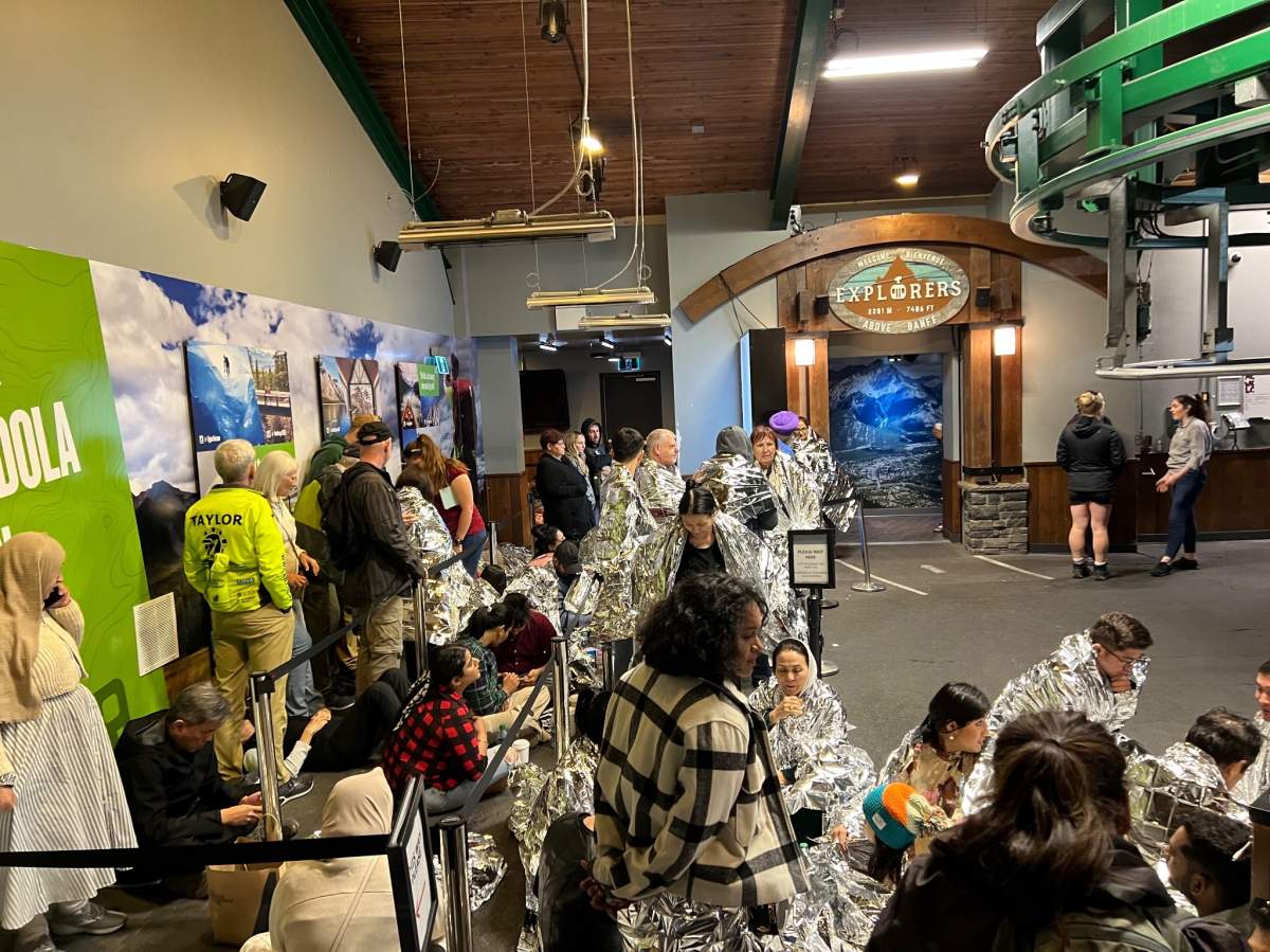 An undisclosed number of people have been trapped for hours on a mountain after a power outage shut down a gondola in Banff National Park.