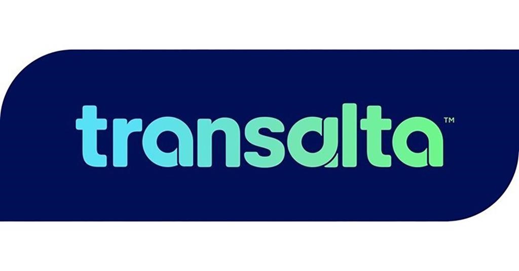 TransAlta Corp. logo is shown in a handout. The company reported a profit of $62 million in its latest quarter compared with a loss of $80 million in the same quarter last year.