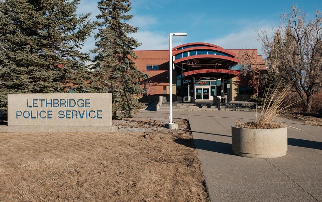 The Lethbridge police headquarters is shown in Lethbridge, Alta.,
