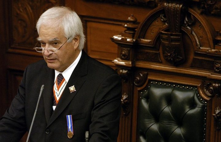 Ontario's lieutenant governor has announced that James Bartleman, who held the vice-regal position from 2002 to 2007, has died. Bartleman delivers the throne speech in Toronto Wednesday October 12, 2005. 