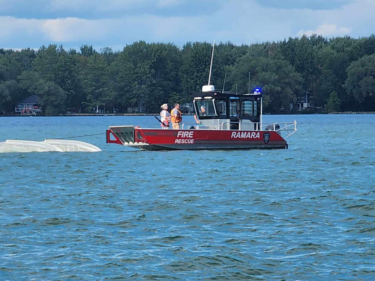 Ramara Fire and Rescue Services responding to float-plane crash in Lake Simcoe on July 31, 2023