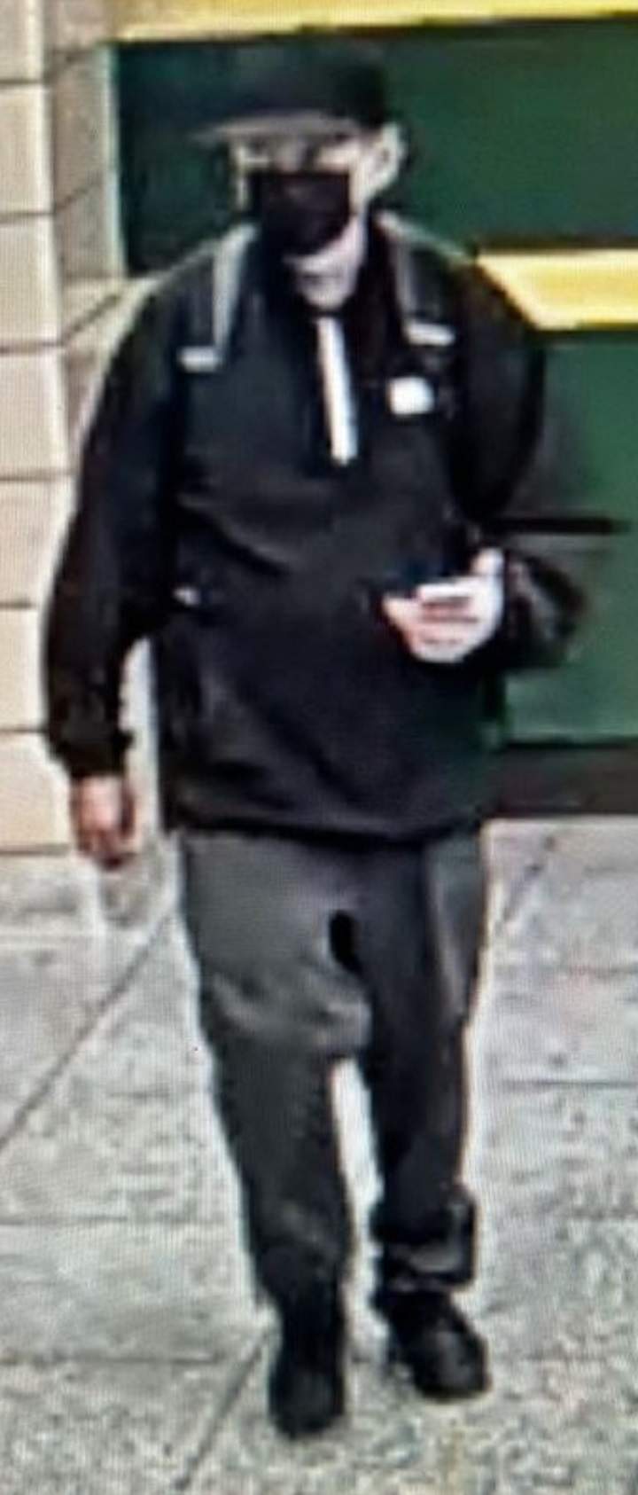 Suspect wanted in the robbery investigation.