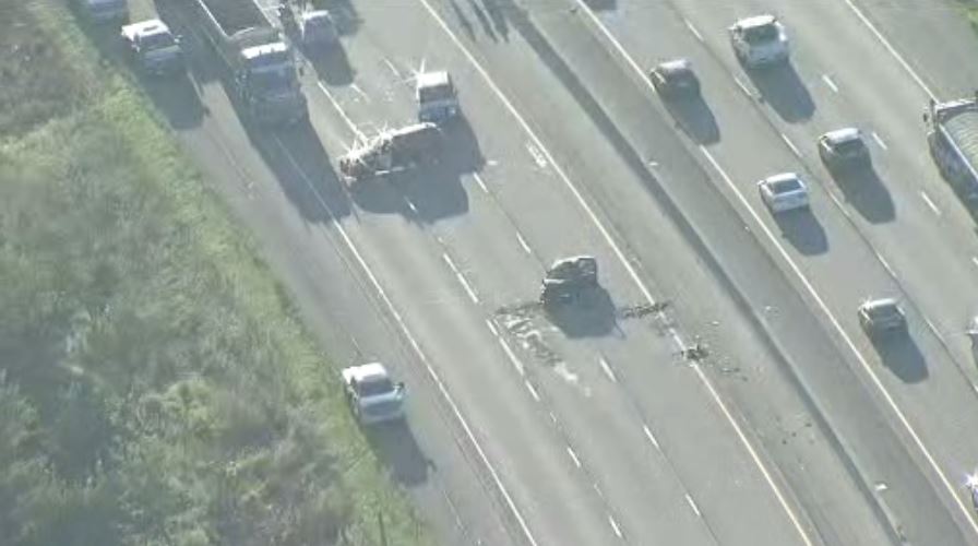 Highway 401 near Guelph Line on Aug. 14, 2023.
