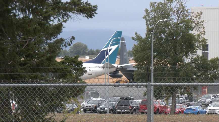 On Wed. Aug. 9, 2023, a WestJet plane clipped an unoccupied CC-130H Hercules at CFB Comox. No one was injured.