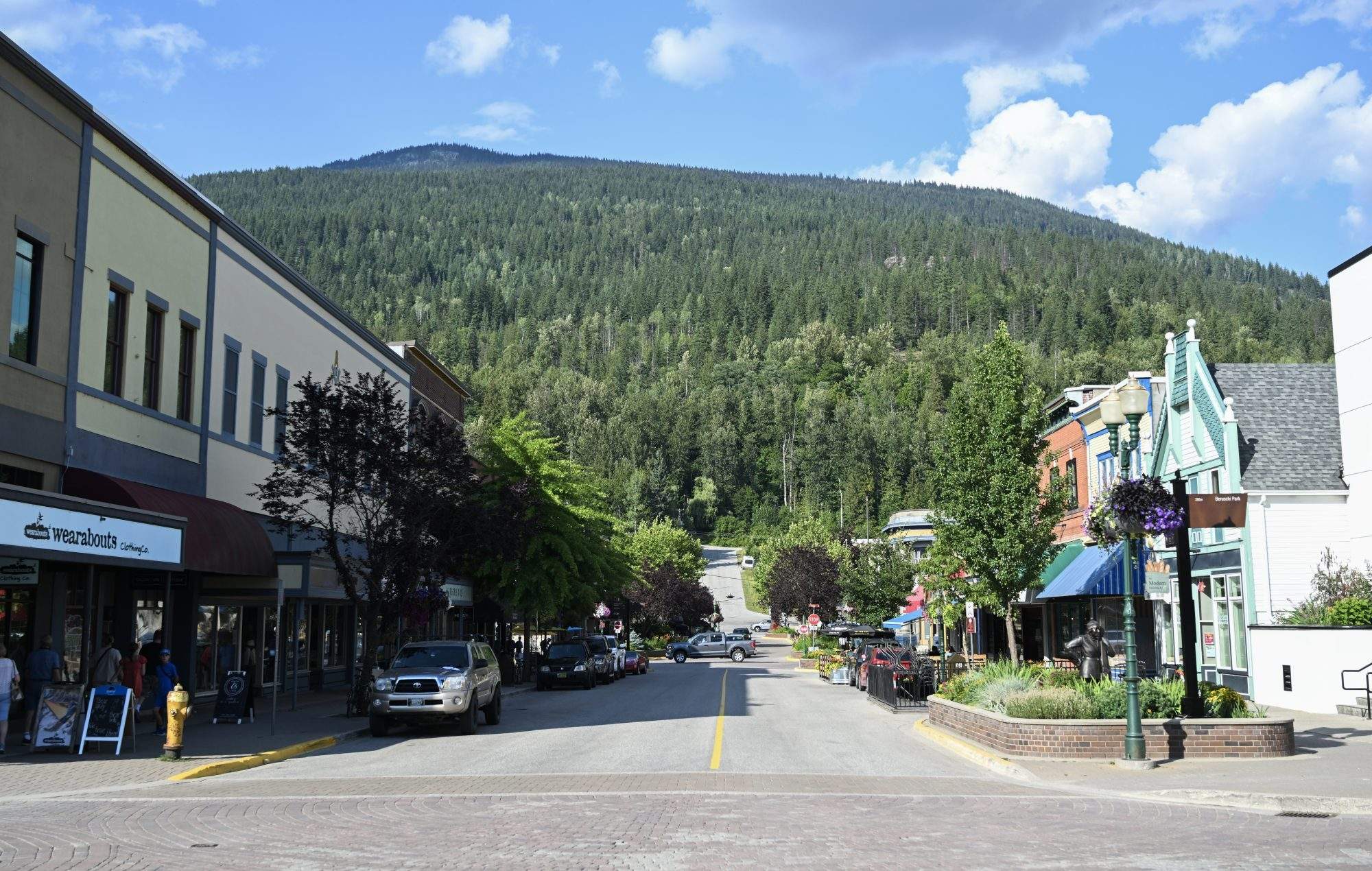 A street in Revelstoke, British Columbia, Tuesday, July 18, 2023. THE CANADIAN PRESS IMAGES/Graham Hughes.