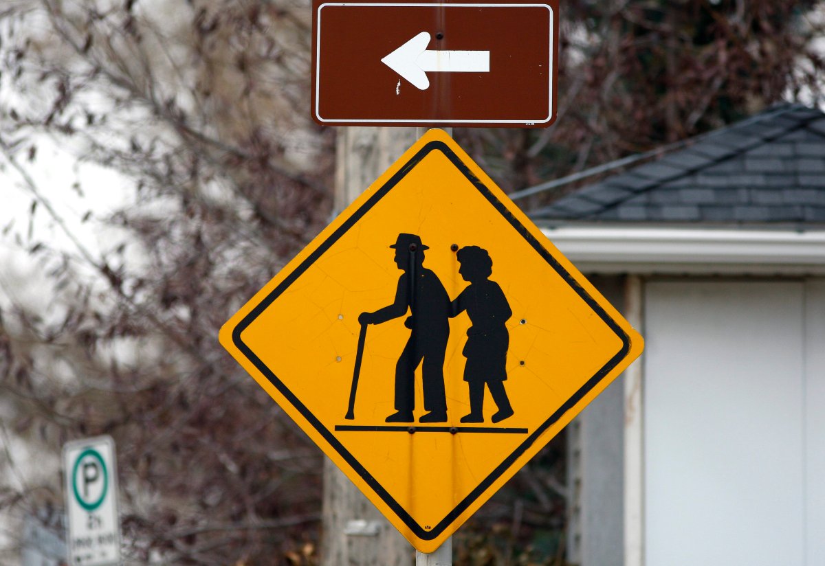 Seniors crossing sign