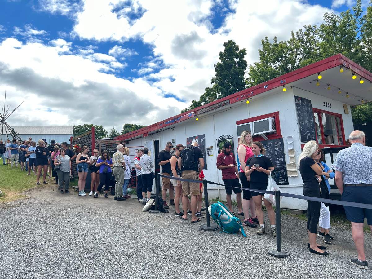 Customers begin lining up outside Chez Mag even before it opens for the day, hoping to taste its now-famous poutine.