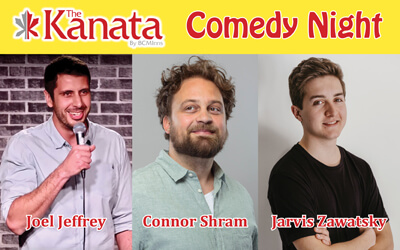 Kanata Comedy Night starring Joel Jeffrey with Connor Shram and Jarvis Zawatsky - image