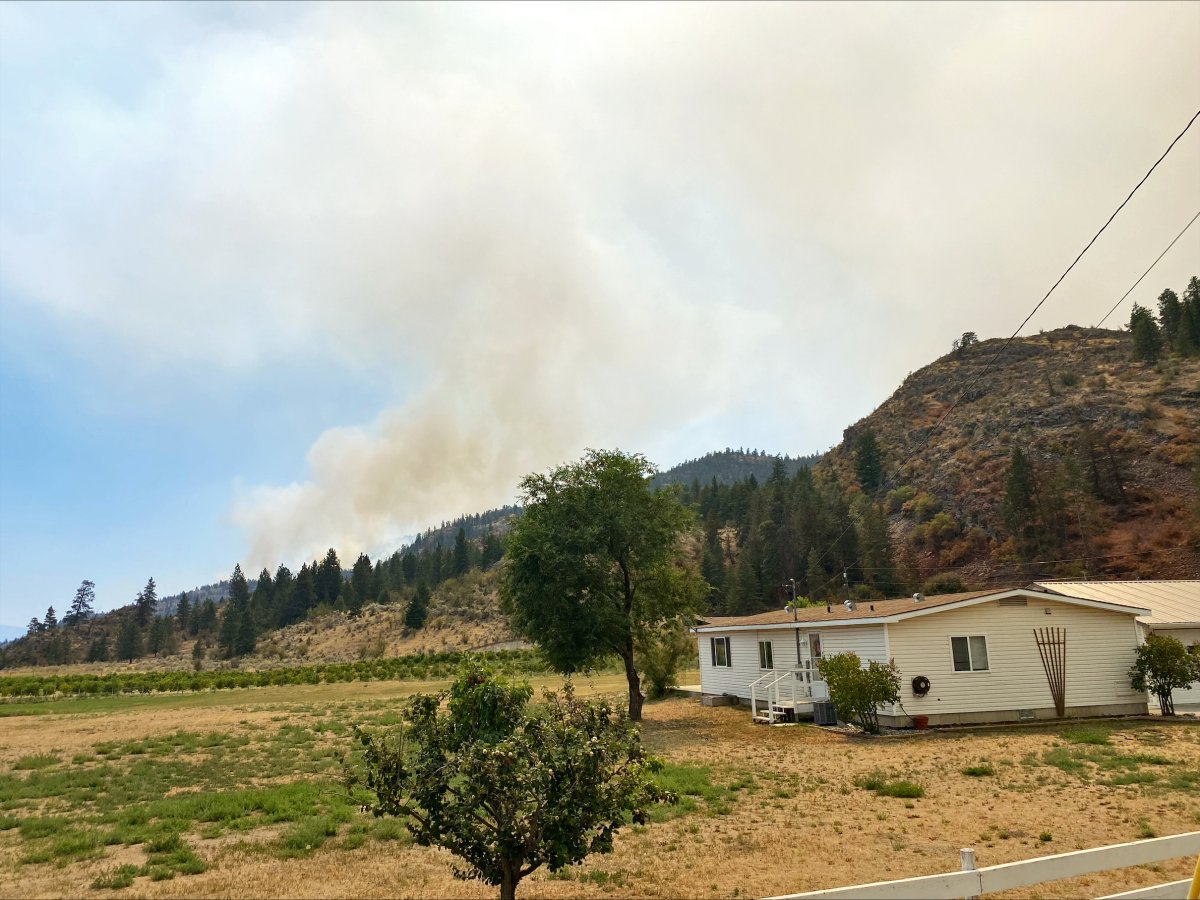 The number of properties on evacuation alert in the Osoyoos area because of the Eagle Bluff wildfire dropped considerably on Tuesday.
