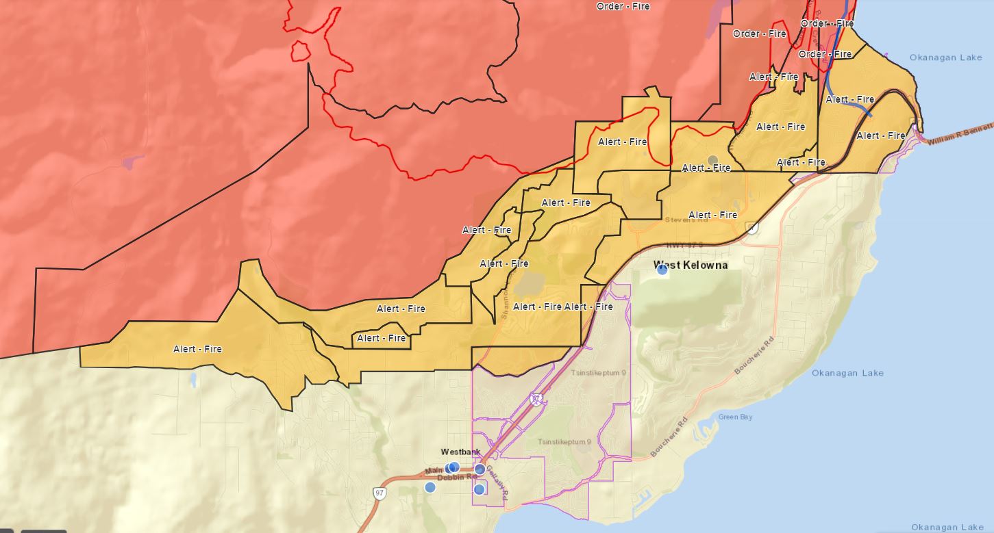 B C Wildfires Evacuation Alert Expanded For Parts Of West Kelowna Due   Evacuation Alerts And Orders West Kelowna 2023 08 29 