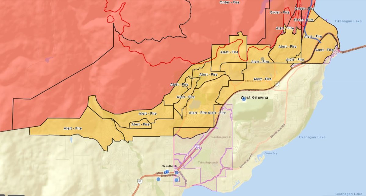 B.C. wildfires: Evacuation alert expanded for parts of West Kelowna due ...