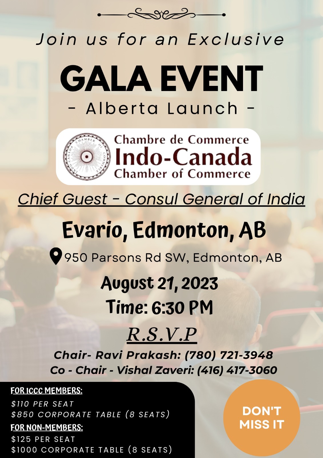 Gala Dinner on August 21st 2023 organized by Indo Canada Chamber of Commerce - image