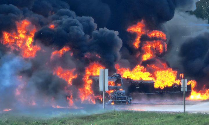 Emergency crews were called to a collision involving a fuel truck and a train in Whitecourt, Alta., on Friday morning.