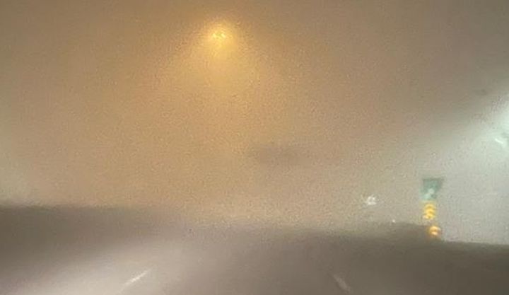 People commuting to work in Edmonton and the surrounding area on Friday morning were being asked to exercise caution as fog and wildfire smoke combined to create poor driving conditions.