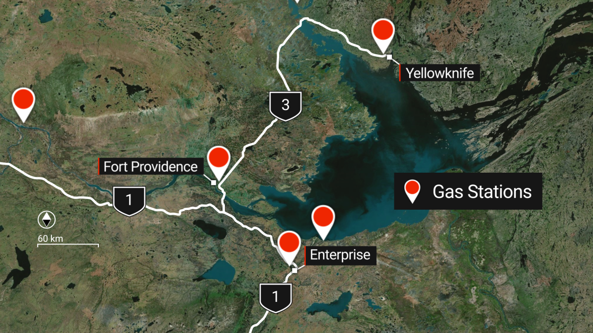 There is only one route, Highway 3 and then 1, that leads south away from the fires and towards the nearest places to seek shelter. And it has few gas stations on it.