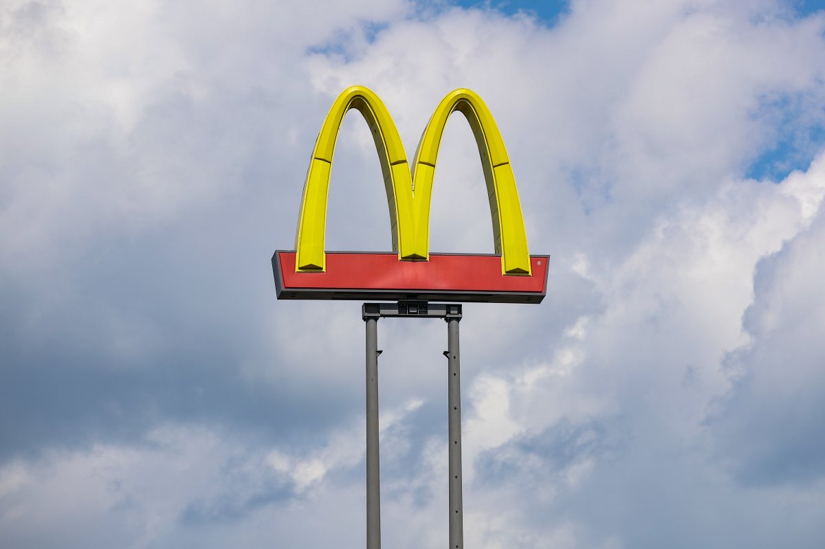 A McDonald's godlen arch.