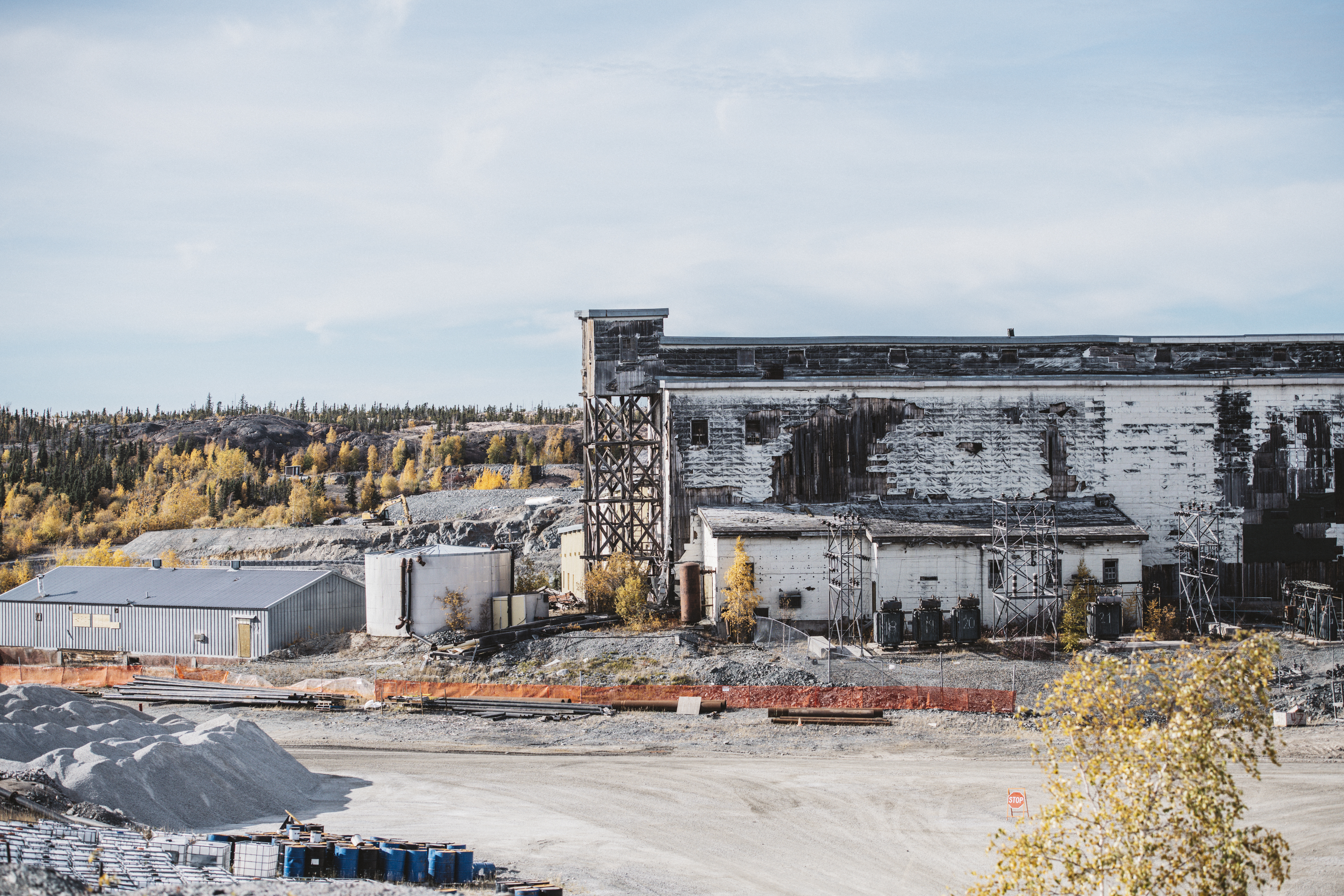 A photo of Giant Mine near Yellowknife, NWT.