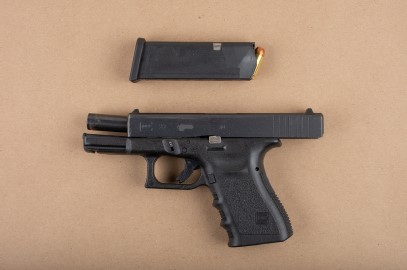 Police say they seized a loaded Glock 23 firearm.