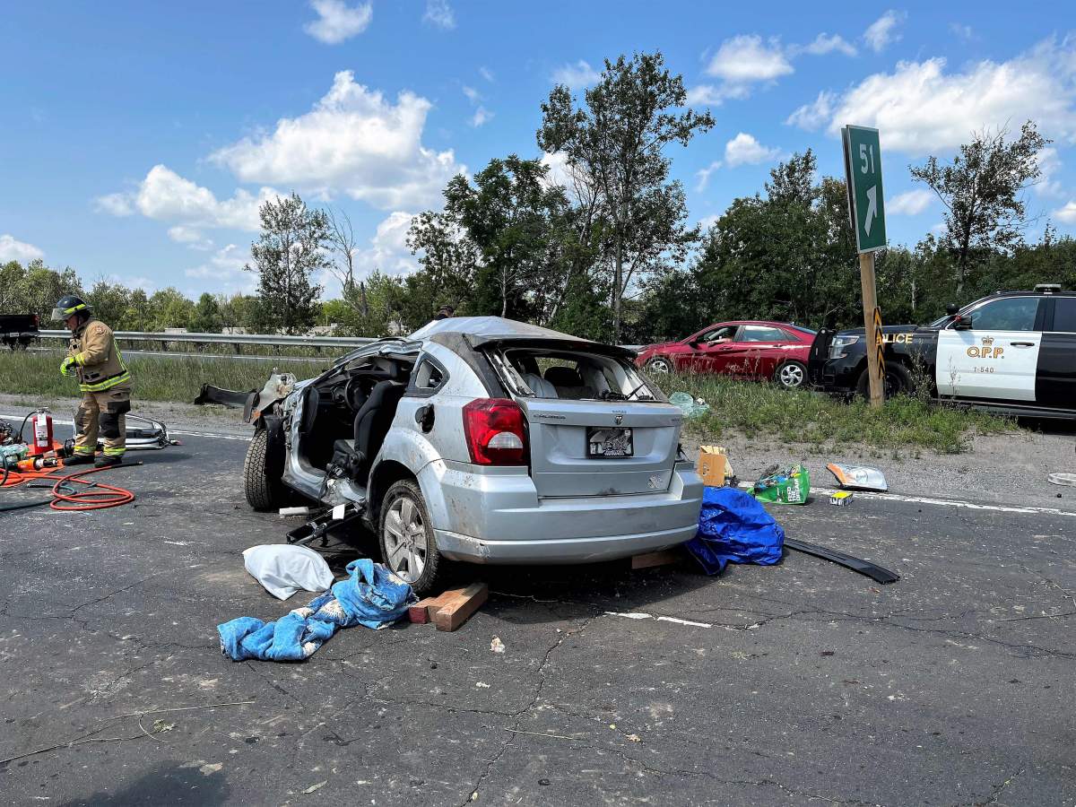 Highway 115 southbound lanes near Peterborough are expected to remain closed into Wednesday evening following a crash around 1 p.m.