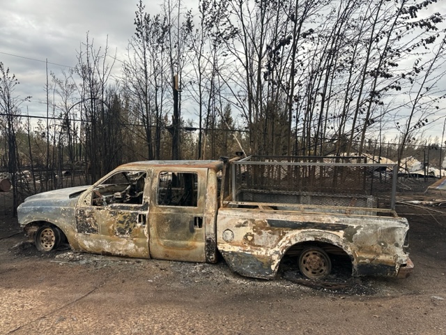 Damage seen in Enterprise after wildfires burnt through the town.
