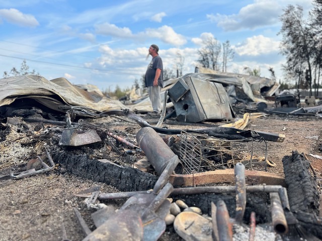 Damage seen in Enterprise after wildfires burnt through the town.