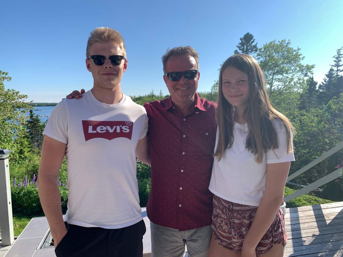 Matthews (centre) said he has no idea how Kai (left) contracted the infection, and that he wasn’t diagnosed with the infection until his condition got worse.