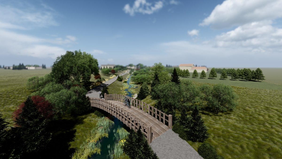 Artist rendering of the Link Pathway that will connect Lethbridge and Coaldale.