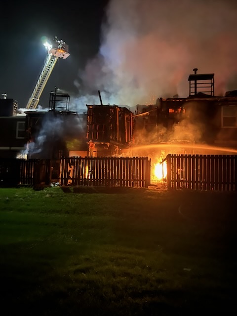 Fire crews responded to a condo that was on fire on Hooke Road around 4 a.m.