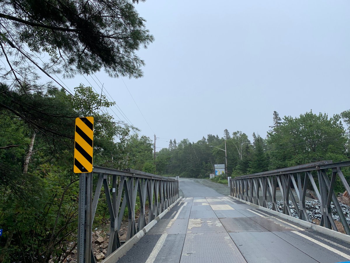 N.S. Department of Public Works crews were able to open a single-lane temporary bridge on Route 333 outside of Peggy's Cove on Friday afternoon.