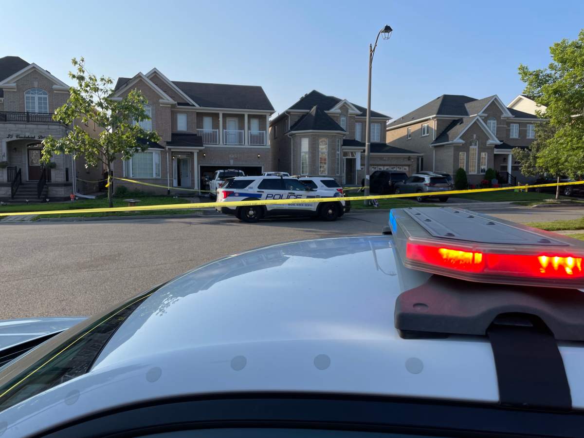 Police on scene following a stabbing near Vanderbrink Drive and Sugarcane Avenue on Aug. 3, 2023.