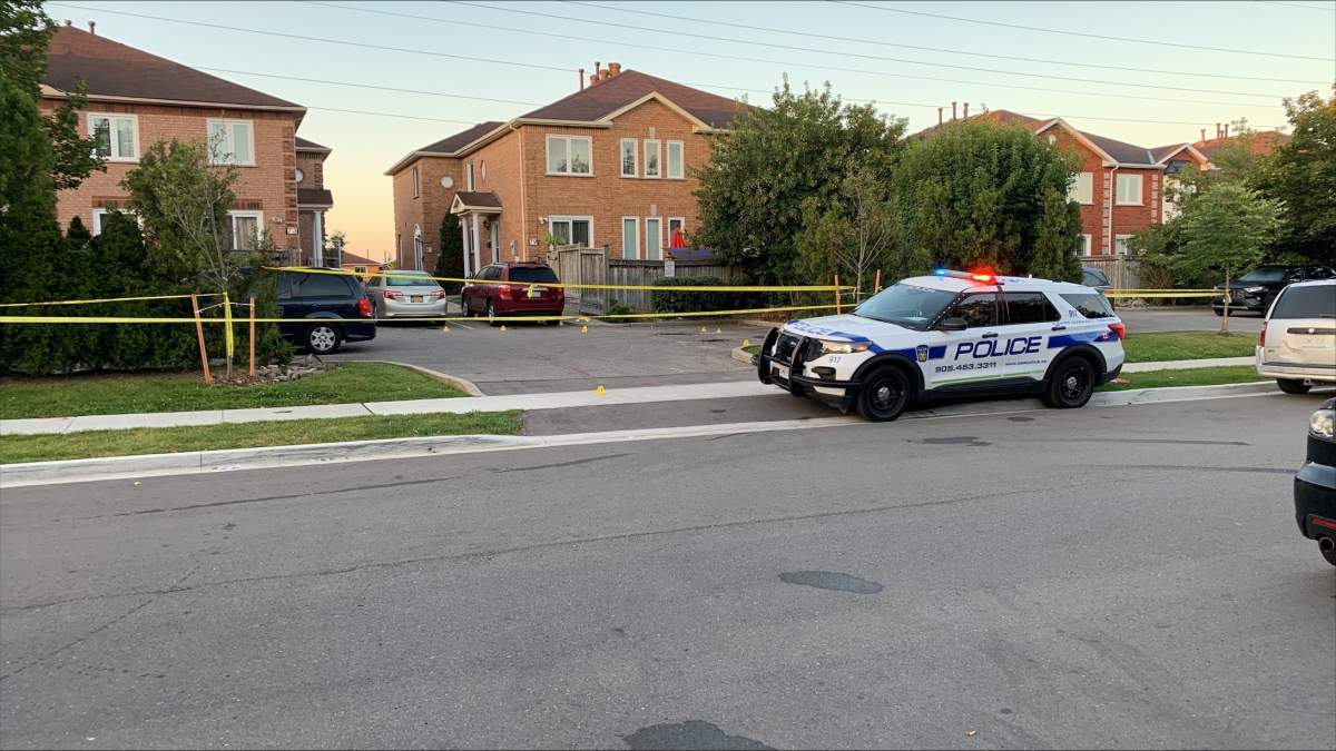 Peel Regional Police on scene following a shooting.