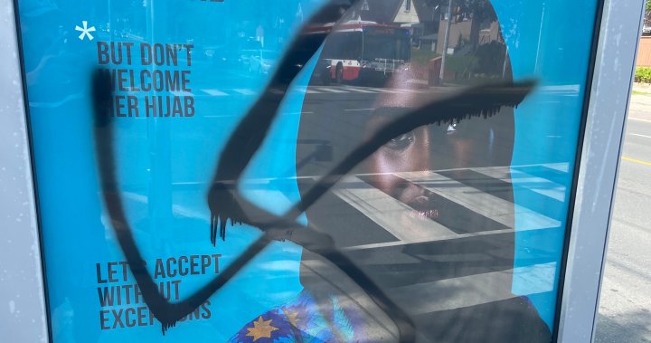 Swastika painted on ‘Toronto For All’ ad at Scarborough bus shelter