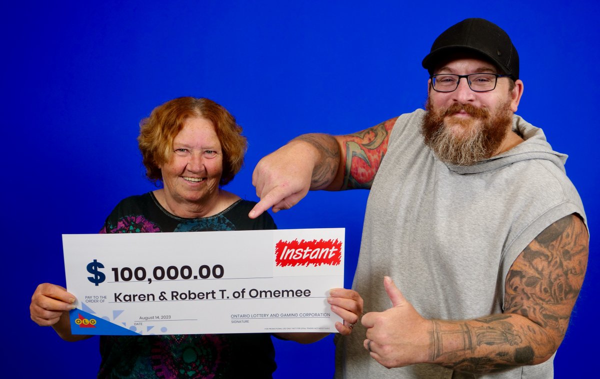 Karen and Robert Truckle of Omemee won the $100,000 top prize with the Instant Power Up.