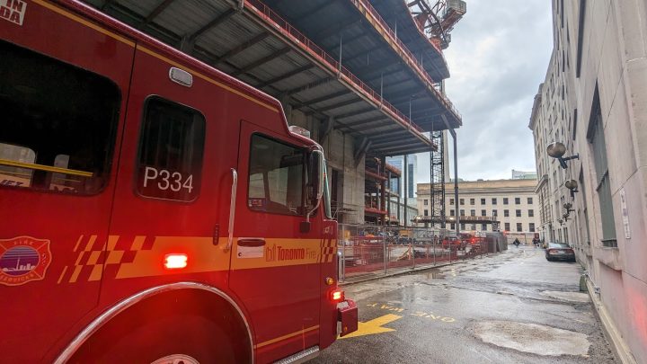 Crews responded to a fire near Toronto's Union Station after 1 p.m. on Saturday.