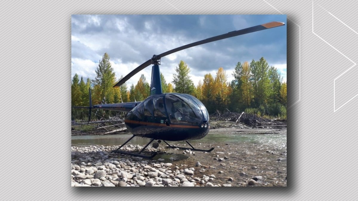 A Robinson R44 Raven II helicopter owned by Synergy Aviation in Alberta.