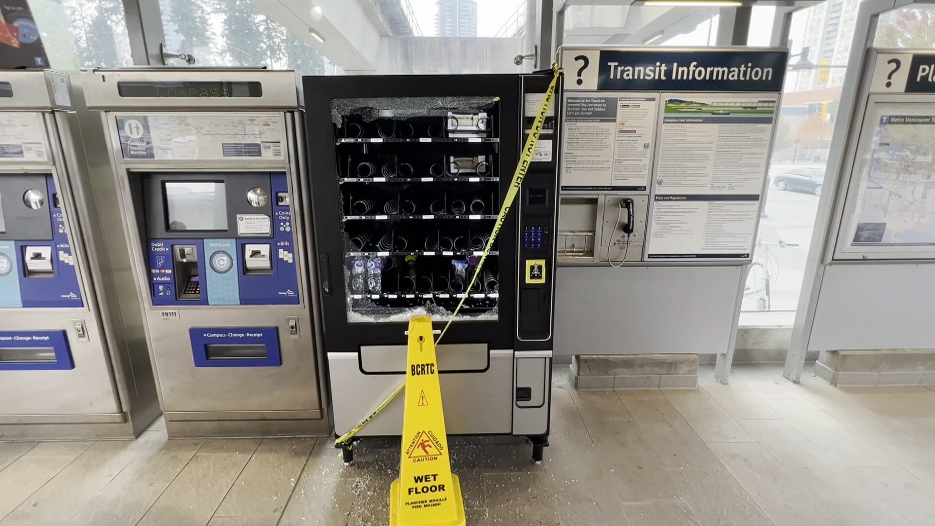 New sushi vending machine smashed at Lower Mainland SkyTrain 