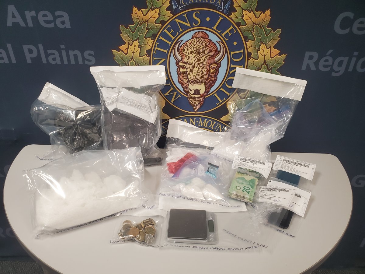 RCMP in Portage La Prairie, Man. say they have seized 1 kilo of meth and coke after conducting a traffic stop on Tuesday. .